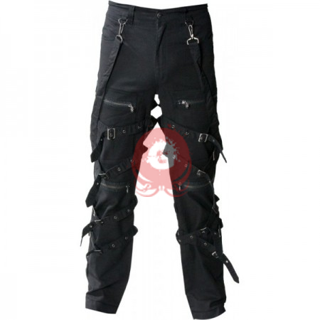 Black Black Gothic Pants with Straps Details Black Black Gothic Pants with Straps Details